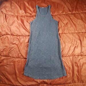 Monrow Women's Gray Lace Knit Sleeveless Midi Tank Dress Size Medium Made in USA